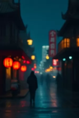 《春熙路末班车》竖版剧照，深夜站台与末班公交